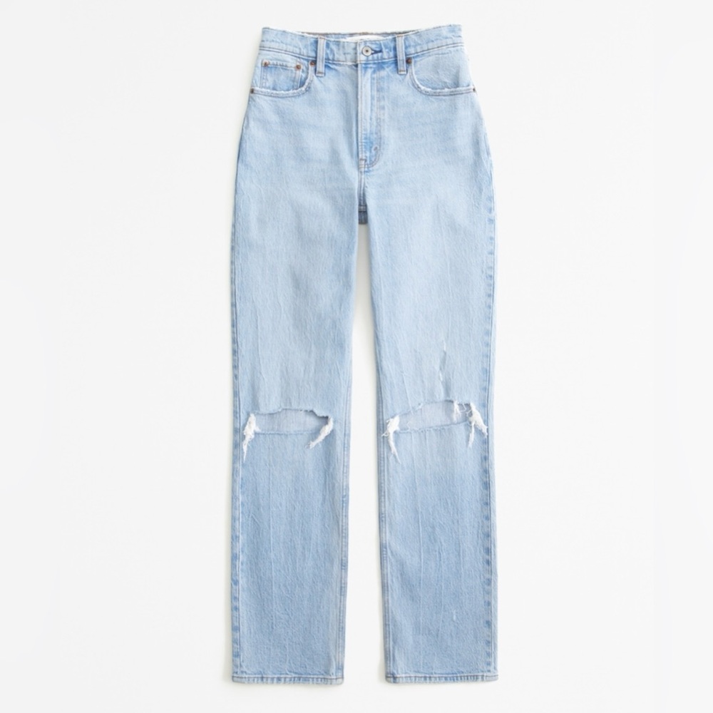 Abercrombie 90s Straight Light Distressed Women Jeans
